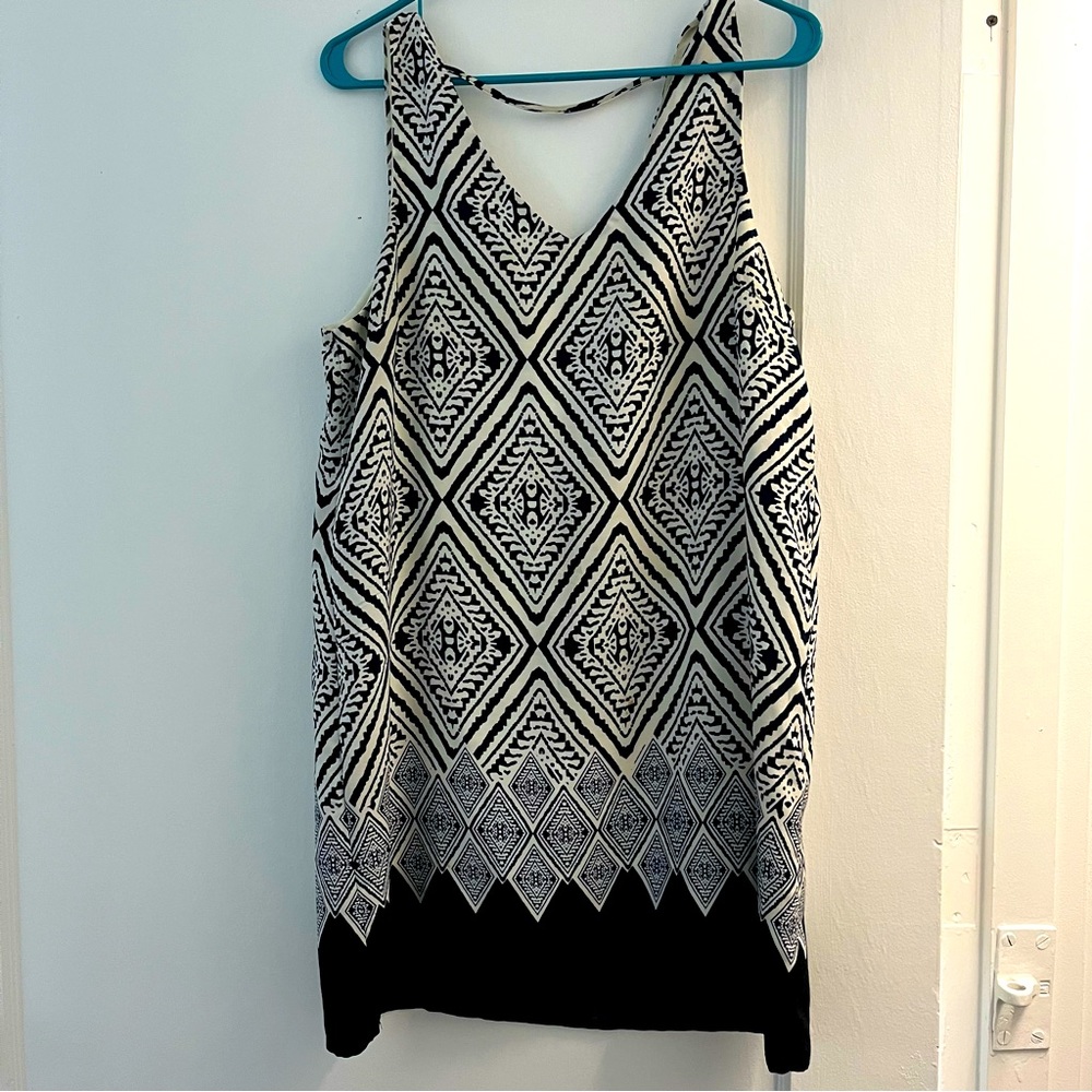 Navy blue and cream summer dress